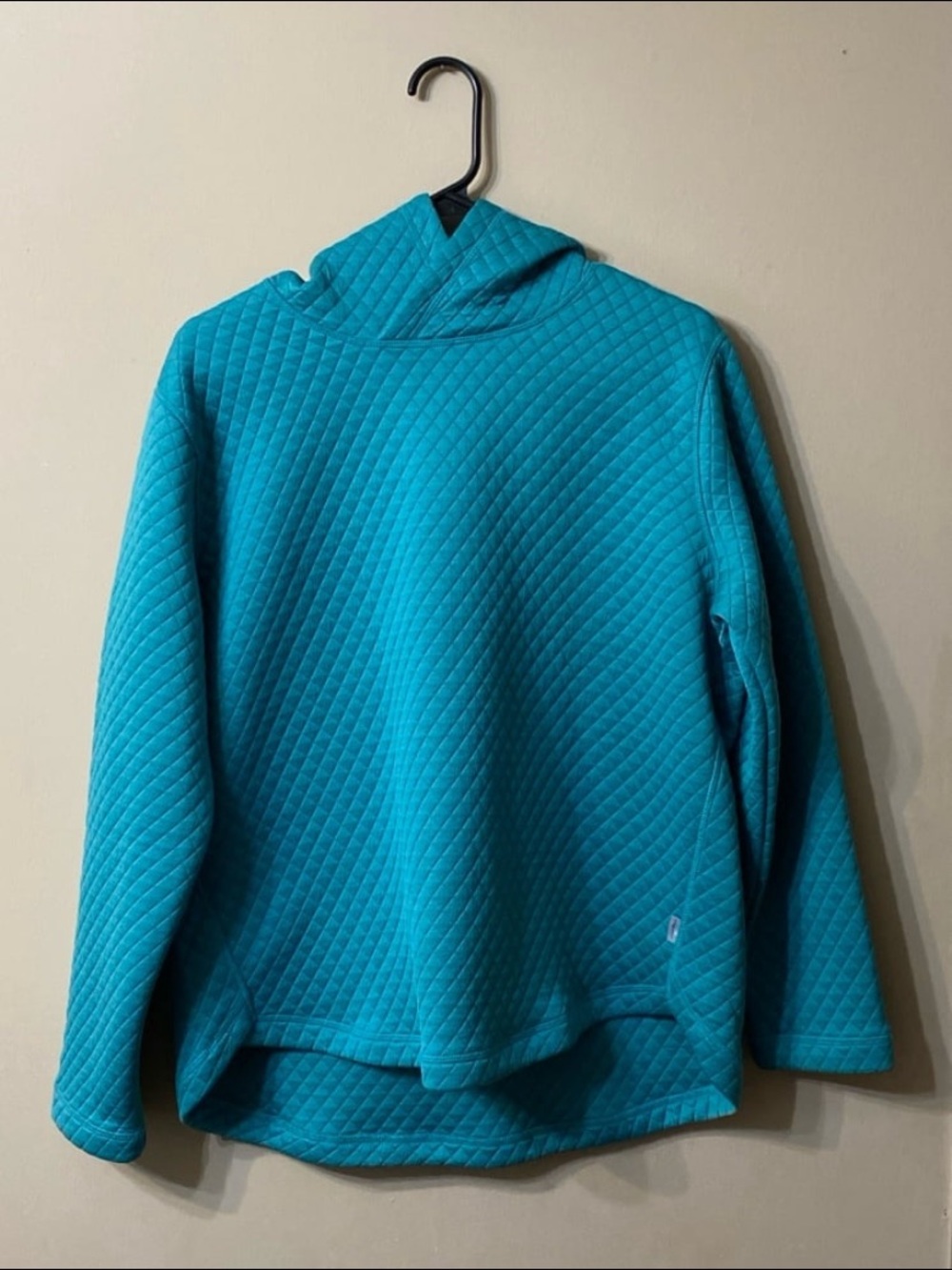 Eddie Bauer Quilted Hooded Pullover Sweater in Teal